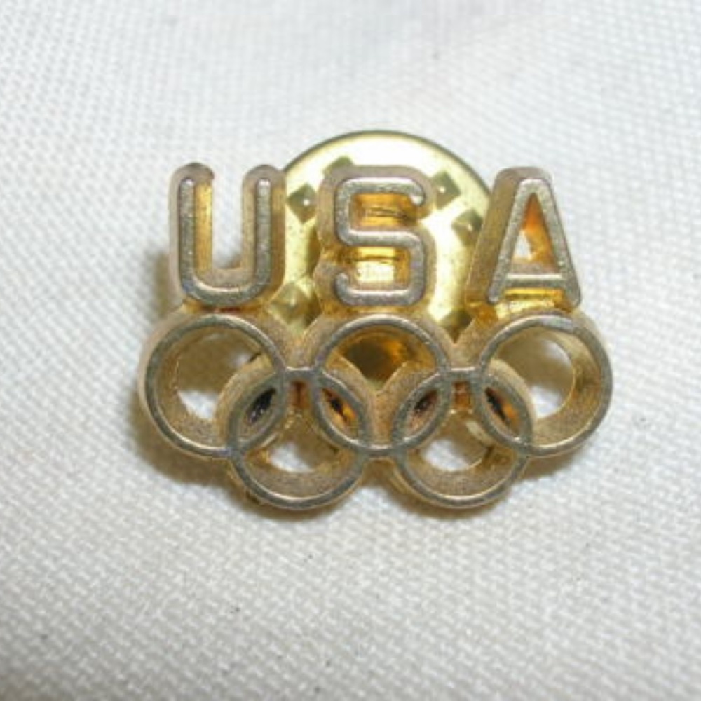 USA gold Olympic rings vintage